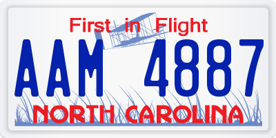 NC license plate AAM4887