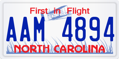NC license plate AAM4894