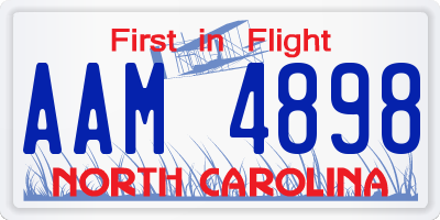 NC license plate AAM4898