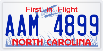 NC license plate AAM4899