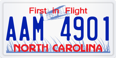 NC license plate AAM4901