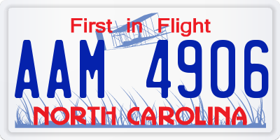NC license plate AAM4906