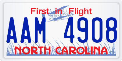 NC license plate AAM4908