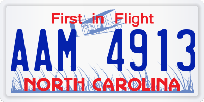 NC license plate AAM4913