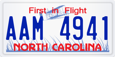 NC license plate AAM4941
