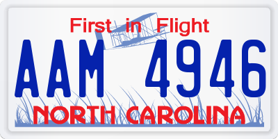 NC license plate AAM4946