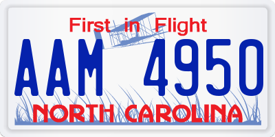 NC license plate AAM4950