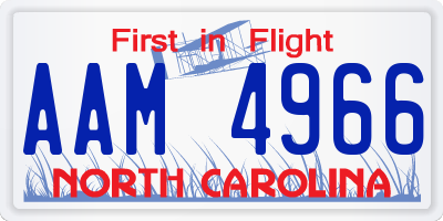 NC license plate AAM4966