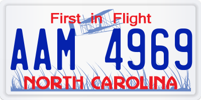 NC license plate AAM4969