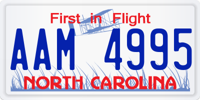 NC license plate AAM4995