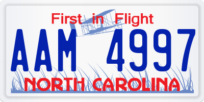 NC license plate AAM4997