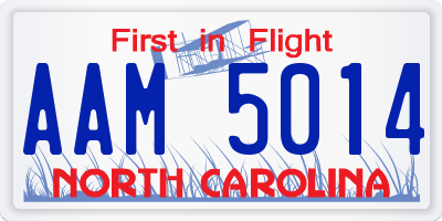 NC license plate AAM5014