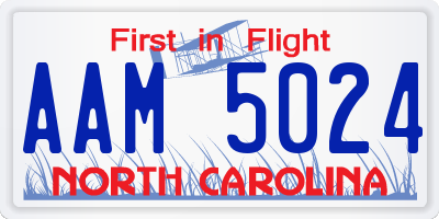 NC license plate AAM5024