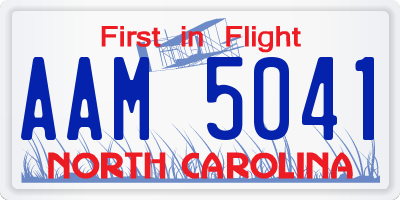 NC license plate AAM5041