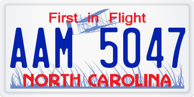 NC license plate AAM5047