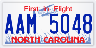 NC license plate AAM5048
