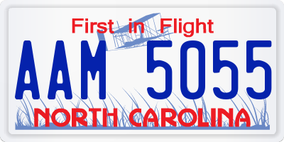 NC license plate AAM5055