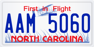 NC license plate AAM5060
