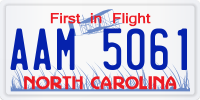 NC license plate AAM5061