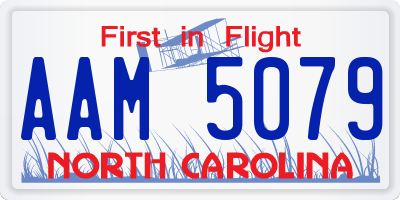 NC license plate AAM5079