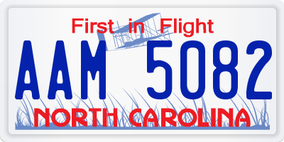 NC license plate AAM5082