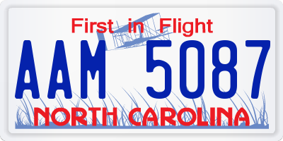 NC license plate AAM5087