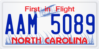 NC license plate AAM5089