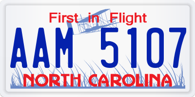 NC license plate AAM5107