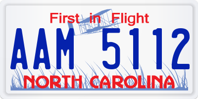 NC license plate AAM5112