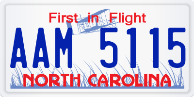 NC license plate AAM5115