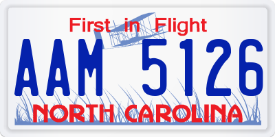 NC license plate AAM5126