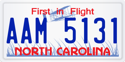 NC license plate AAM5131