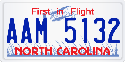 NC license plate AAM5132