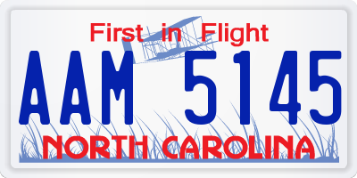 NC license plate AAM5145