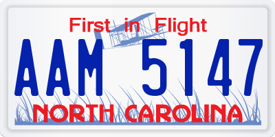 NC license plate AAM5147