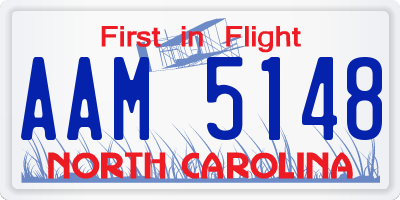 NC license plate AAM5148