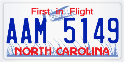 NC license plate AAM5149
