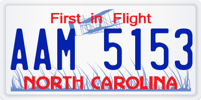 NC license plate AAM5153