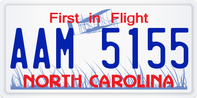NC license plate AAM5155