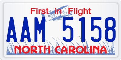 NC license plate AAM5158