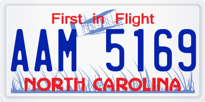 NC license plate AAM5169