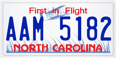 NC license plate AAM5182