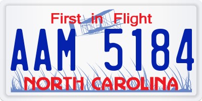 NC license plate AAM5184