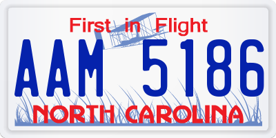 NC license plate AAM5186