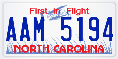 NC license plate AAM5194