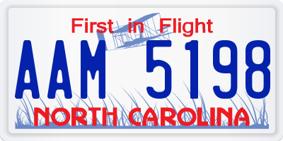 NC license plate AAM5198