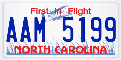 NC license plate AAM5199