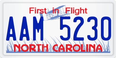 NC license plate AAM5230