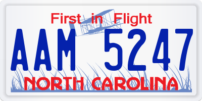 NC license plate AAM5247