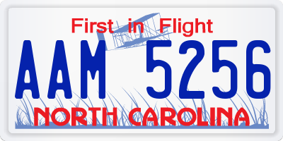 NC license plate AAM5256